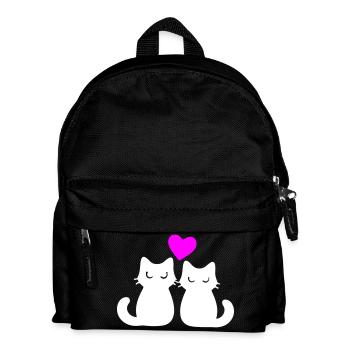 Katzen Verliebt Paar - Kinder Rucksack - Schwarz - Vorne