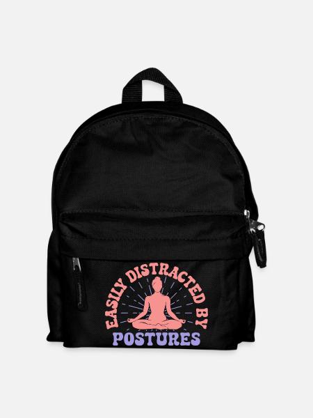 Yoga Easily Distracted By Postures Funny Yoga - Kinder Rucksack - Schwarz