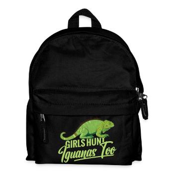  Iguana Hunting Women Reptile Hunter Lizard - Kids' Backpack - black - Front