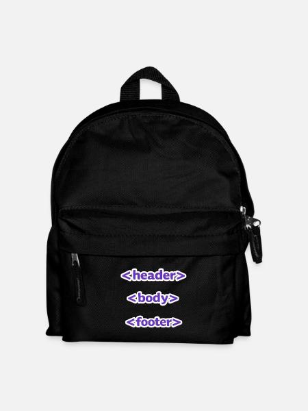 Code Style: Header, Body, Footer - For Everyone - Kids' Backpack - black