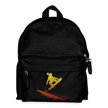 Snowboarderin Slopestyle Action Freestyle Sprung - Kinder Rucksack - Schwarz - Vorne