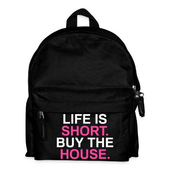 Life is short Funny Realtor Real Estate Agent - Kids' Backpack - black - Front