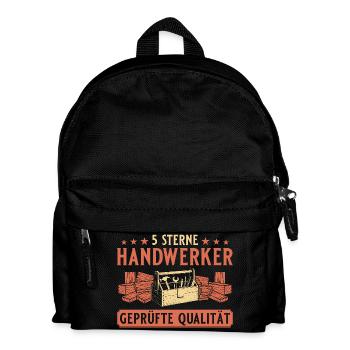 Handwerker 5 Sterne – Heimwerker Profi Qualität - Kinder Rucksack - Schwarz - Vorne