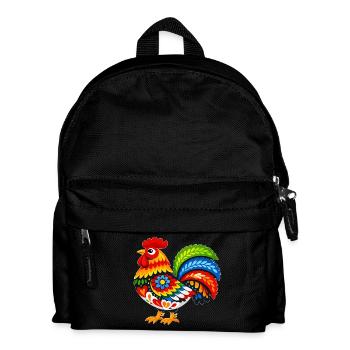 Colorful Kugut in Folk Style - Kids' Backpack - black - Front