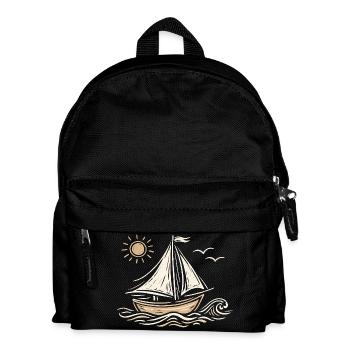 Segelboot Skizze - Kinder Rucksack - Schwarz - Vorne