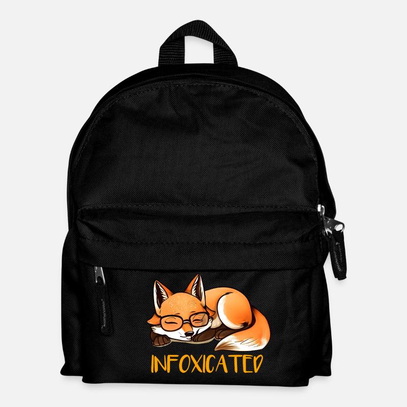 sleeping fox - Kids' Backpack - black