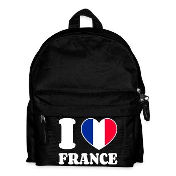 J’aime la France France - Fan de Love Heart France - Sac à dos Enfant - noir - Devant