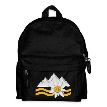 Alps Mountains with Edelweiss Flowers Nature Landscape - Kids' Backpack - black - Front