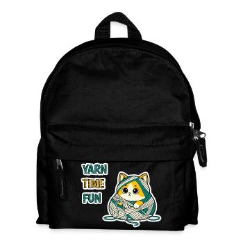 Cute Yarn Kitty Baby Cat Kawaii Sticker Gift Art - Kids' Backpack - black - Front