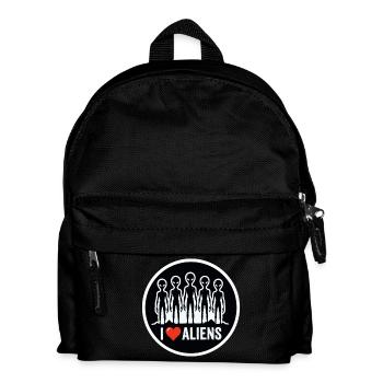 I Love Aliens Extraterrestrial UFO Fan - Kids' Backpack - black - Front