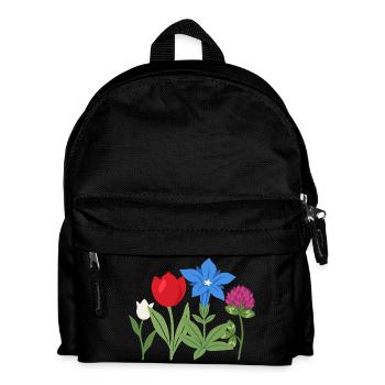 Blumen botanisch Pflanze Illustration - Kinder Rucksack - Schwarz - Vorne