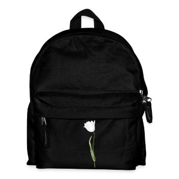 Eleganter Blumenmotiv in Weiß - Kinder Rucksack - Schwarz - Vorne