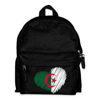 coeur Algérie drapeau - Sac à dos Enfant - noir - Devant