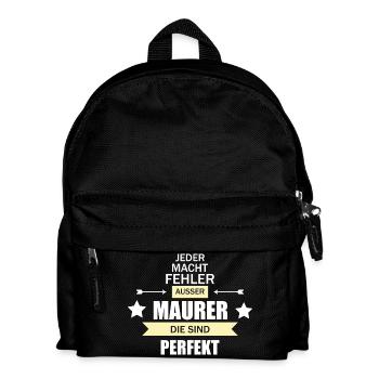Maurer - Kinder Rucksack - Schwarz - Vorne