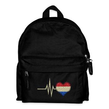 Mein Herz schlägt für Niederlande Holland Glitzer - Kinder Rucksack - Schwarz - Vorne