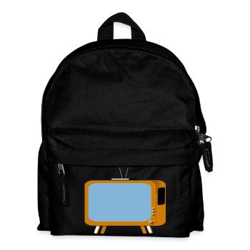 monitor television fernseher tv flatscreen compute - Kinder Rucksack - Schwarz - Vorne