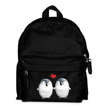 Penguins in Love - Penguin - Bird - Love - Heart - Kids' Backpack - black - Front