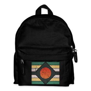 Motif rétro graphique - Sac à dos Enfant - noir - Devant