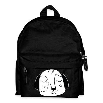 Hund Gesicht Hundekopf - Kinder Rucksack - Schwarz - Vorne