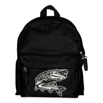 Hecht mit kontur - Kinder Rucksack - Schwarz - Vorne