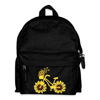 Bicycle Sunflower Cycling Hippie Summer Vacation - Kids' Backpack - black - Front