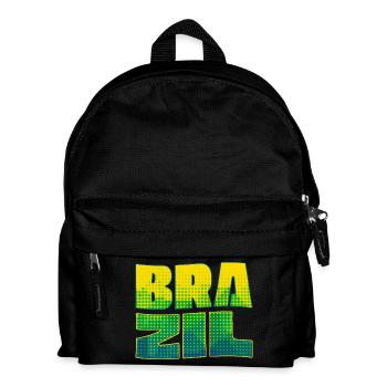 Brazil Schriftzug in Nationalfarben - Kinder Rucksack - Schwarz - Vorne