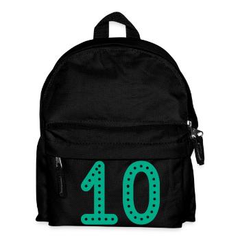 10 ANS. 10e ANNIVERSAIRE. ANNIVERSAIRE 10 ANS. 10 - Sac à dos Enfant - noir - Devant