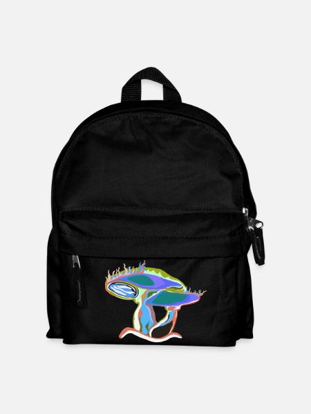 Bunter Pilztraum - Kinder Rucksack - Schwarz