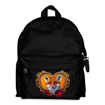 Merveilleuse tête de renard avec cœur - Sac à dos Enfant - noir - Devant