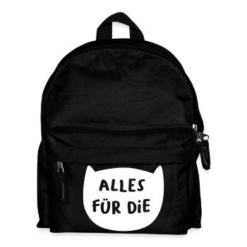 Katze coole Quotes Sprüche Tierliebe Katzenfreund - Kinder Rucksack - Schwarz - Vorne