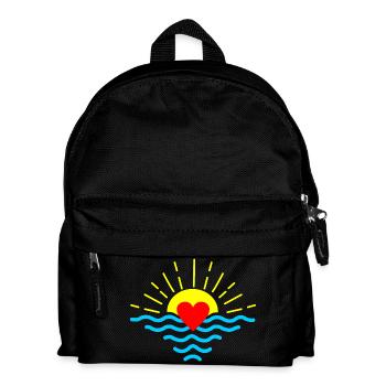 Sunset with heart - Kids' Backpack - black - Front