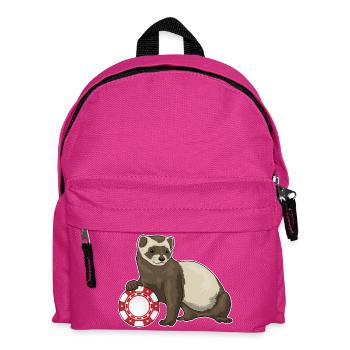 Frettchen Poker Pokerchips - Kinder Rucksack - Fuchsia - Vorne