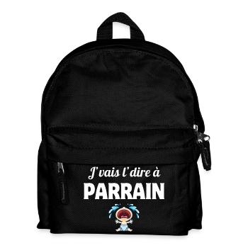 j'vais le dire, parrain, super parrain - Sac à dos Enfant - noir - Devant
