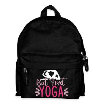 But First Yoga - Kids' Backpack - black - Front