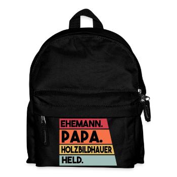 mari, père, sculpteur sur bois, héros - Sac à dos Enfant - noir - Devant