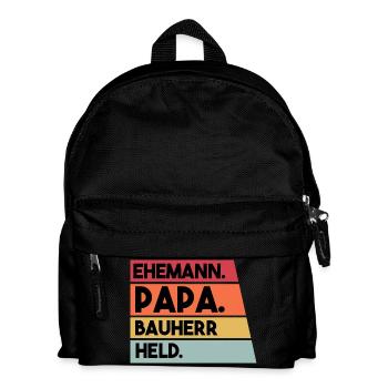 Ehemann Papa Bauherr Held - Kinder Rucksack - Schwarz - Vorne