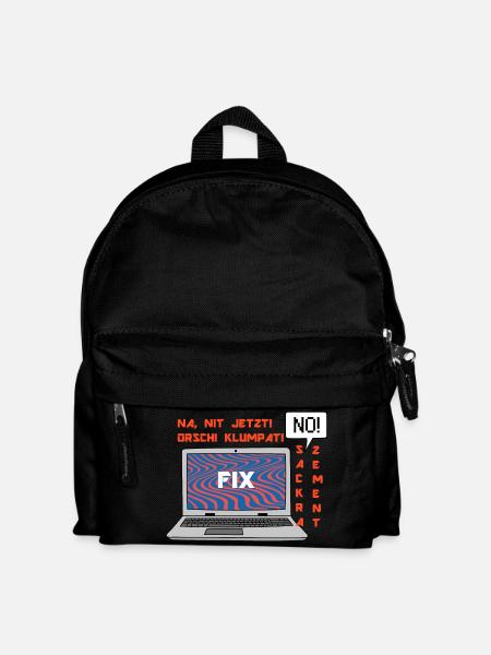 No picture 🤬 Klumpat! Retro Computer Humor Design - Kids' Backpack - black