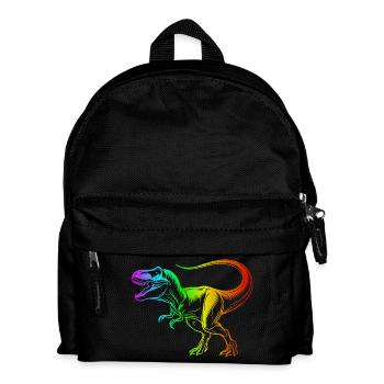 dinosaure tyrannosaure rex, t-rex arc-en-ciel - Sac à dos Enfant - noir - Devant