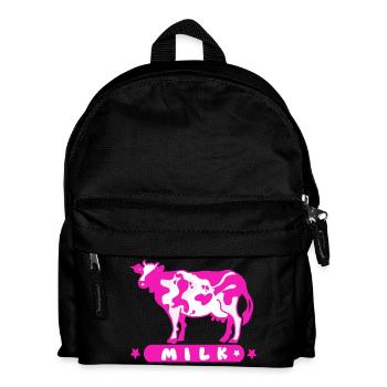 Pink Kawaii Cow - Kids' Backpack - black - Front