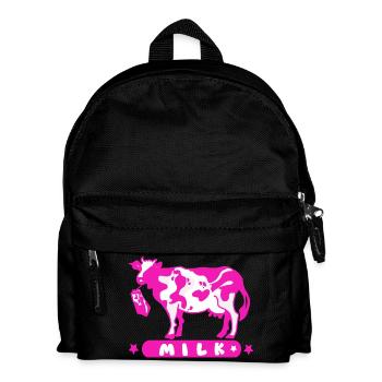 Carton de lait vache rose - Sac à dos Enfant - noir - Devant