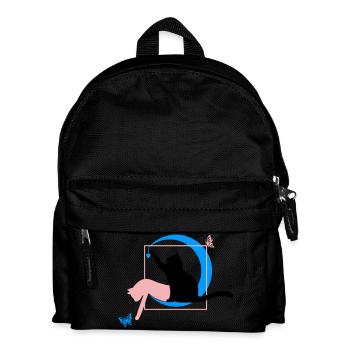 Le chat style Léonard de Vinci avec cœur - Sac à dos Enfant - noir - Devant