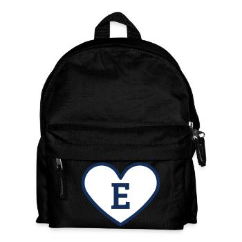 Lettre e cœur sport tendance bleu - idée cadeau - Sac à dos Enfant - noir - Devant
