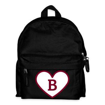 Lettre b cœur sport tendance bordeaux -idée cadeau - Sac à dos Enfant - noir - Devant