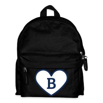 Lettre b cœur sport tendance bleu - idée cadeau - Sac à dos Enfant - noir - Devant