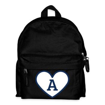 Lettre a cœur sport tendance bleu - idée cadeau - Sac à dos Enfant - noir - Devant