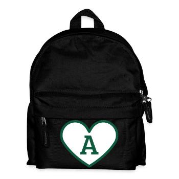 Lettre a cœur sport tendance vert - idée cadeau - Sac à dos Enfant - noir - Devant