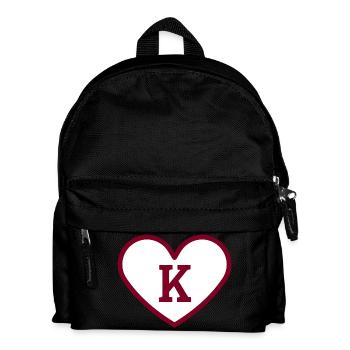 Lettre k cœur sport tendance bordeaux -idée cadeau - Sac à dos Enfant - noir - Devant