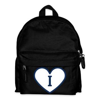 Lettre i cœur sport tendance bleu - idée cadeau - Sac à dos Enfant - noir - Devant