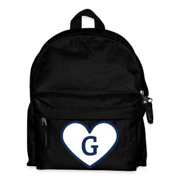 Lettre g cœur sport tendance bleu - idée cadeau - Sac à dos Enfant - noir - Devant