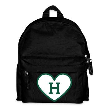 Lettre h cœur sport tendance vert - idée cadeau - Sac à dos Enfant - noir - Devant